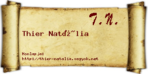 Thier Natália névjegykártya